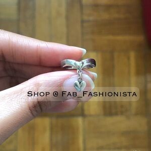 Sterling silver dangle heart ring size 4